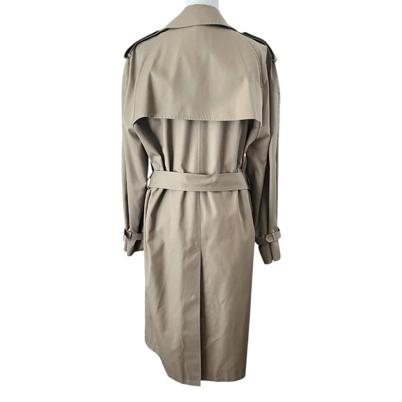 Vintage Nordstrom Mens Size 40R Khaki Tan Classic City Long Belted Trench Unisex - Picture 4 of 14